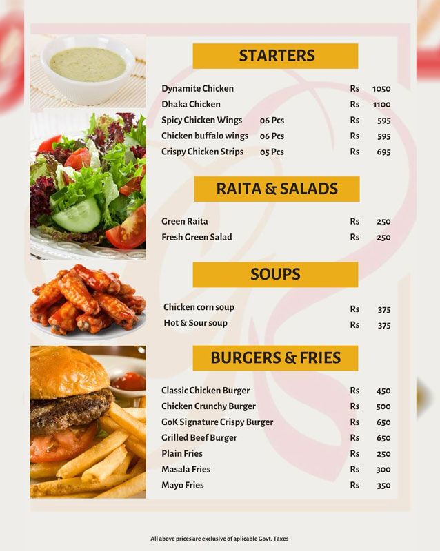 Grill O Kabab menu