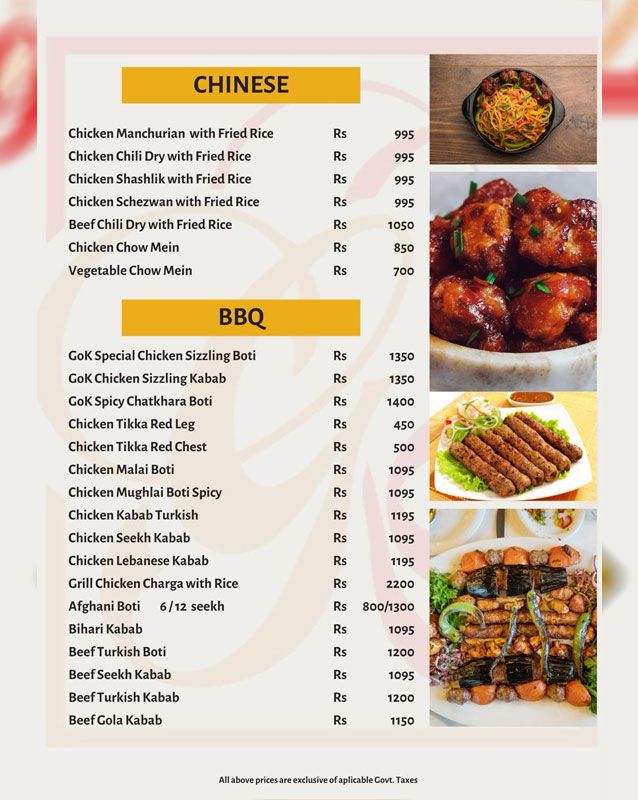 Grill O Kabab menu