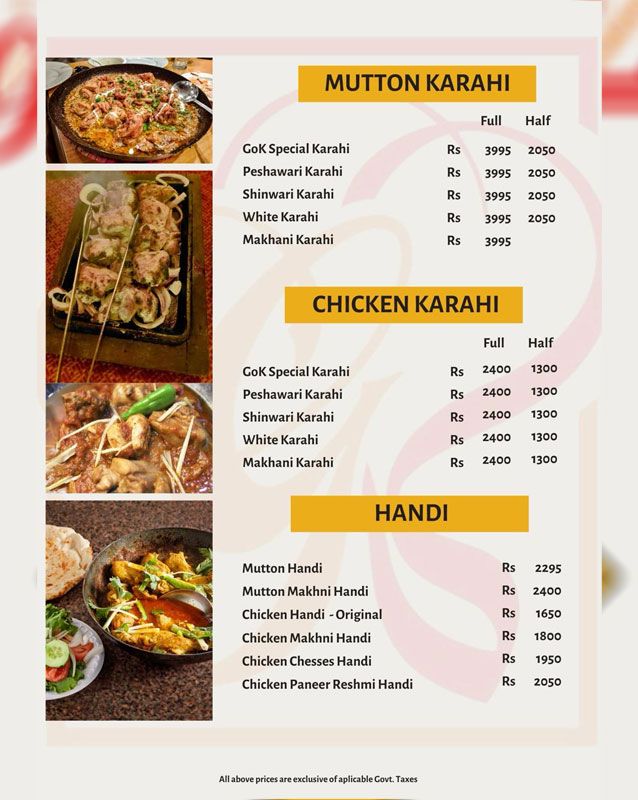 Grill O Kabab menu