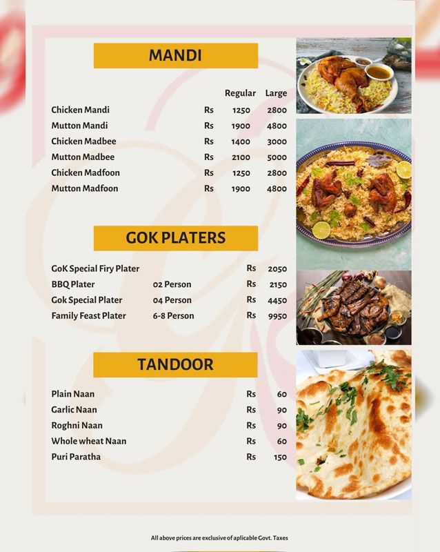 Grill O Kabab menu