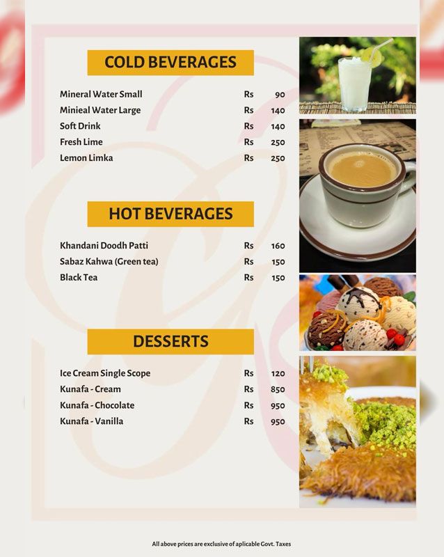 Grill O Kabab menu