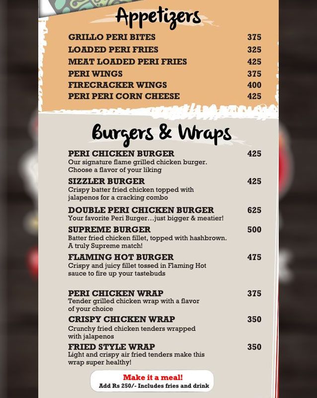 Grill'O - The Healthier Option menu