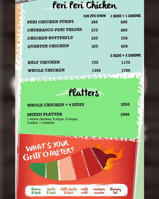 Grill'O - The Healthier Option menu