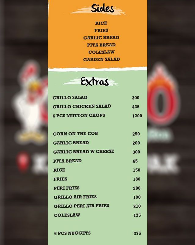 Grill'O - The Healthier Option menu