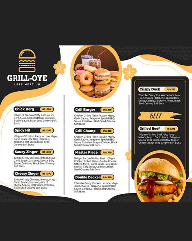 Grill-Oye menu