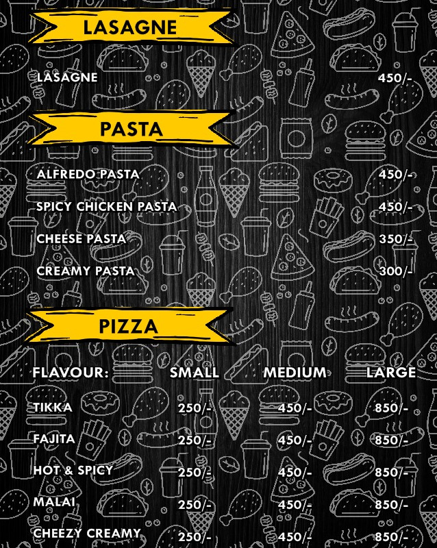 Grub Casa menu