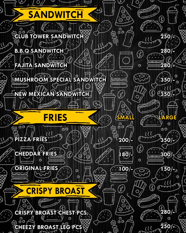 Grub Casa menu