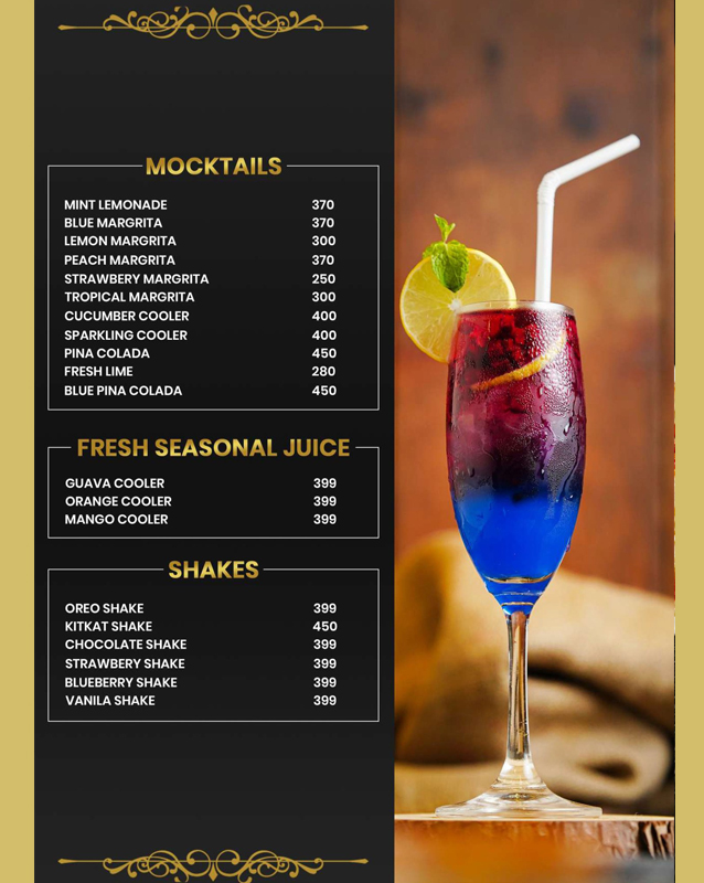 Gul Shinwari Restaurant menu