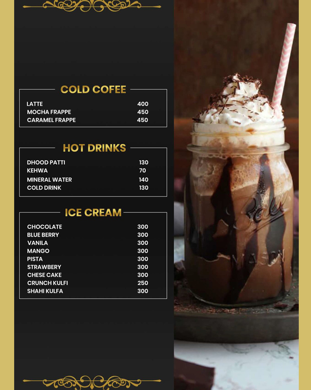 Gul Shinwari Restaurant menu