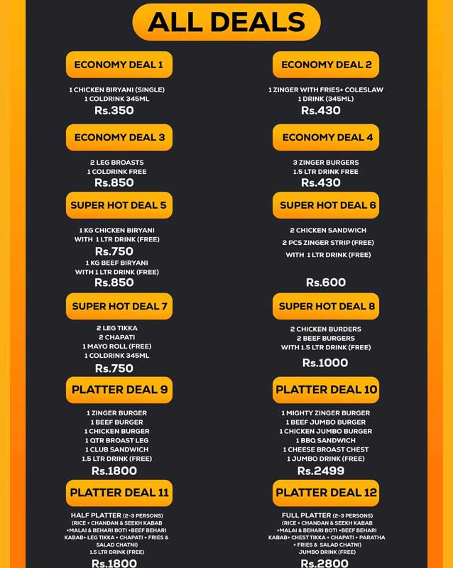 Haji Akhtar and Sons menu