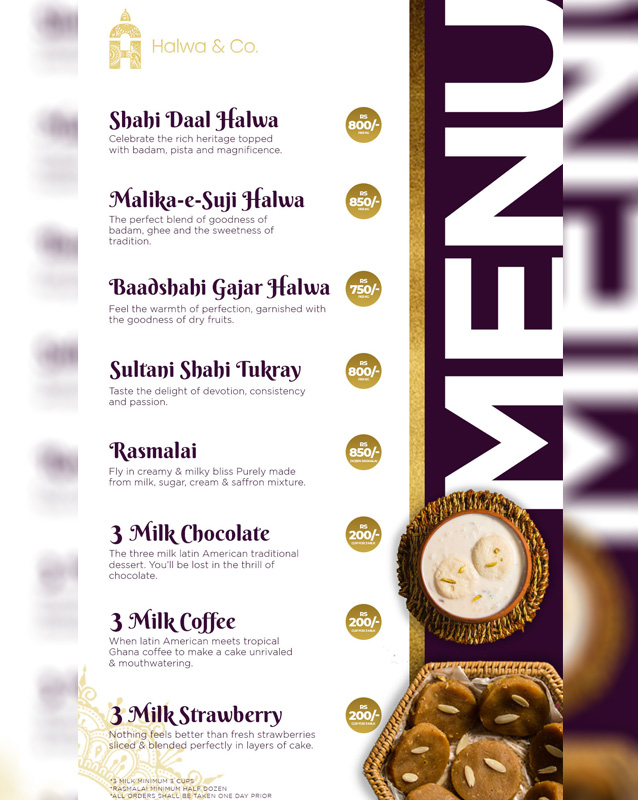 Halwa and Co. menu