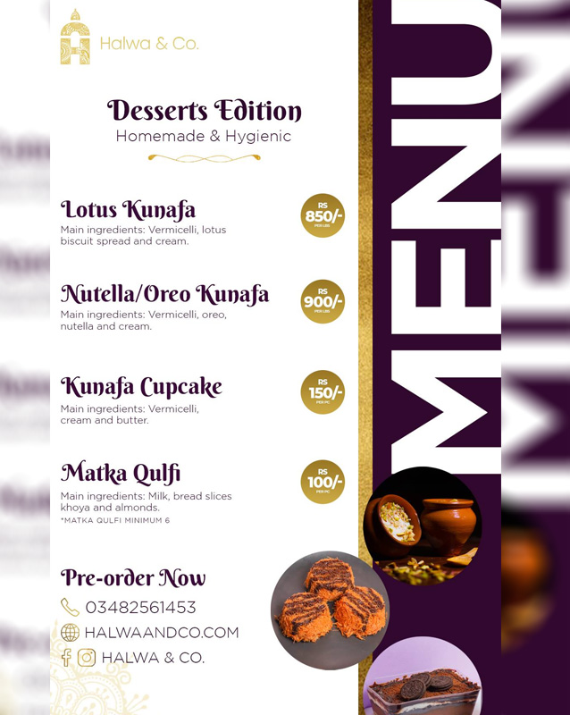 Halwa and Co. menu