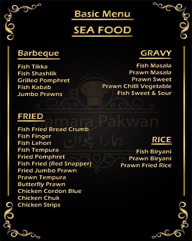 Hamara Pakwan menu
