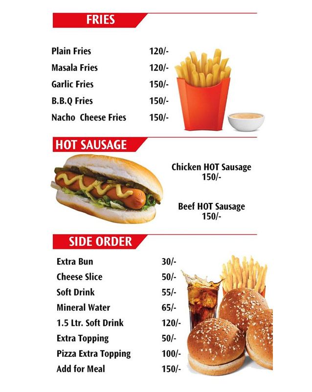 Heavy Bite menu