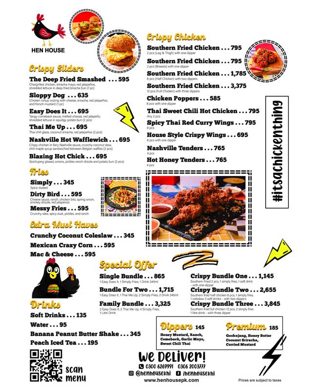 Hen House menu