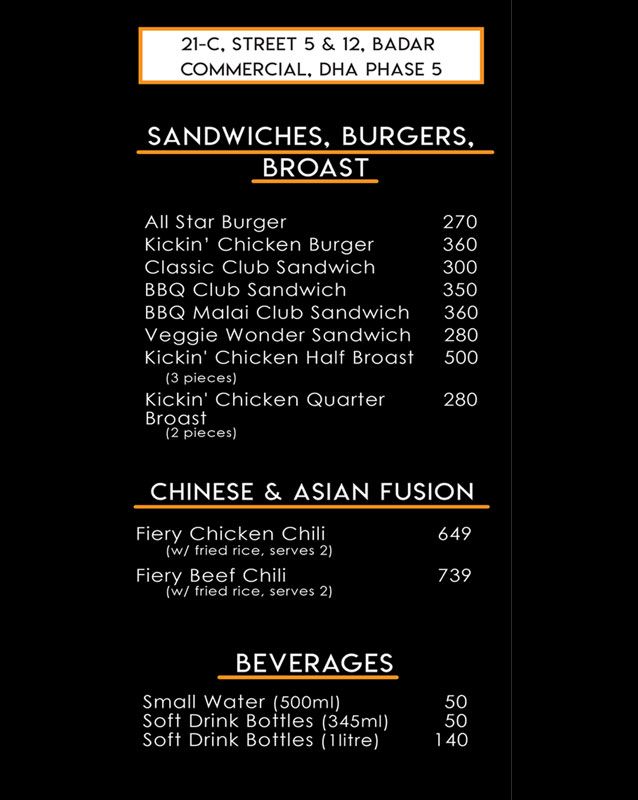 High Rollers menu