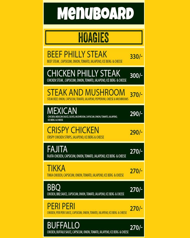 Hoagie Station menu