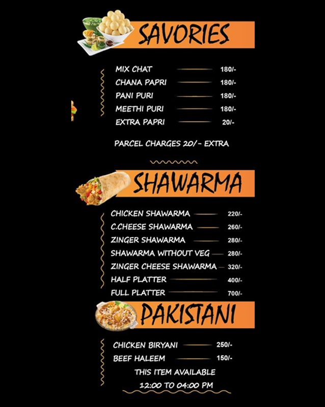 Hollywood Fastfood menu