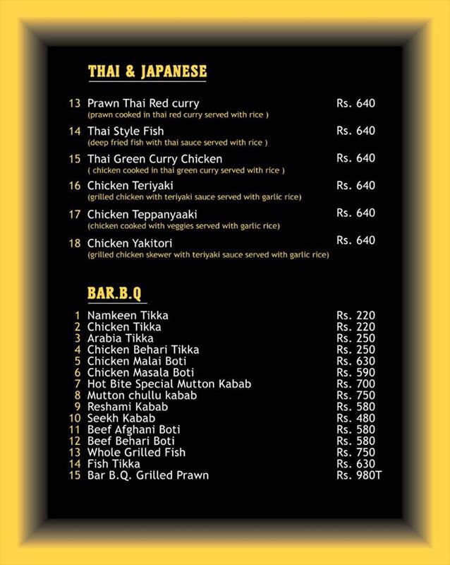 Hot Bite Grill & Restaurant menu