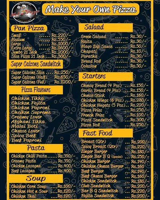 Hot N Pizza menu