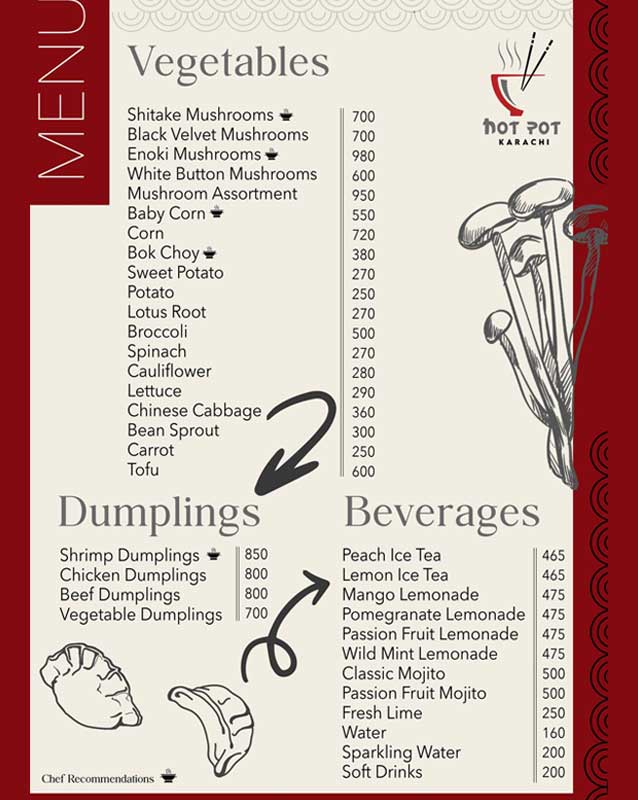 Hot Pot Karachi menu