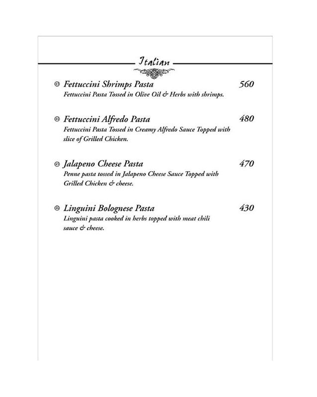 Houston Bistro menu