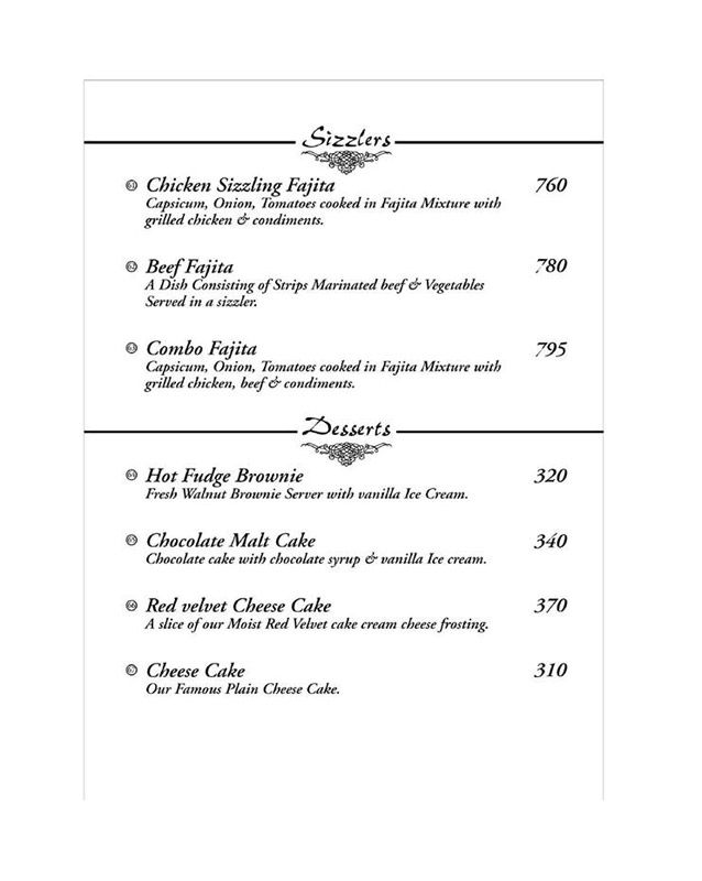 Houston Bistro menu