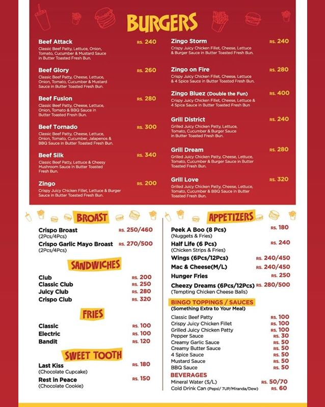 Hunger Attack menu