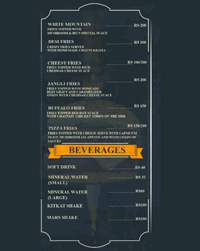Hunger Game Cafe menu