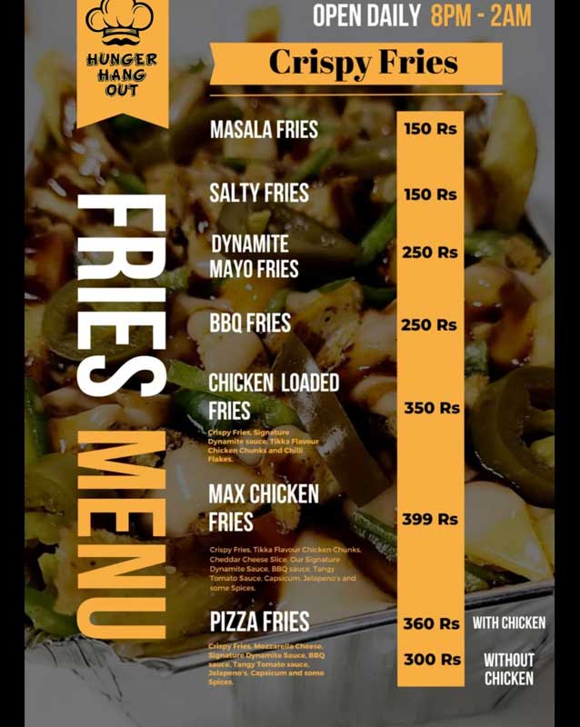 Hunger Hang out menu