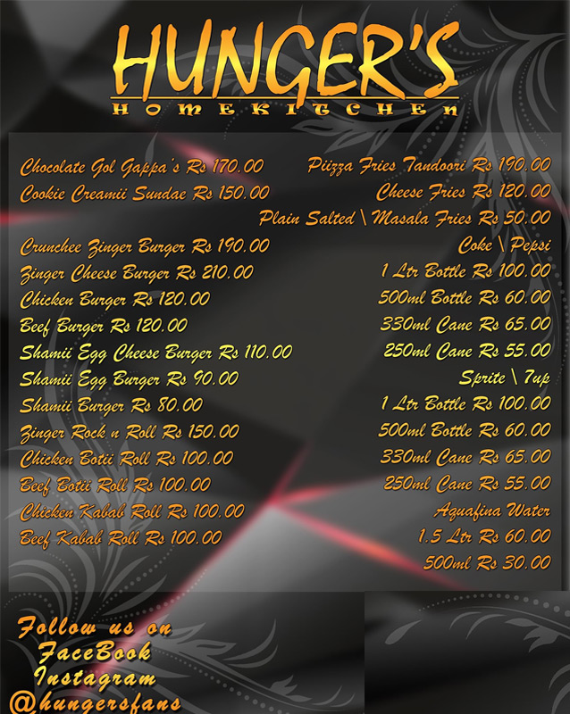 Hunger's menu