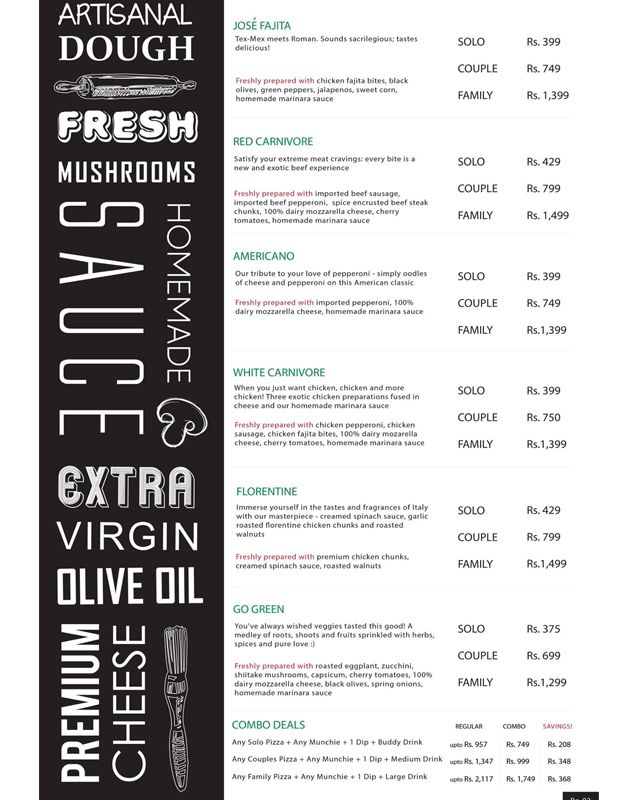 I Love Roma Pizza menu