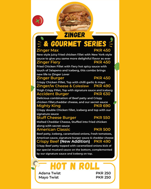 Ice n Spice menu