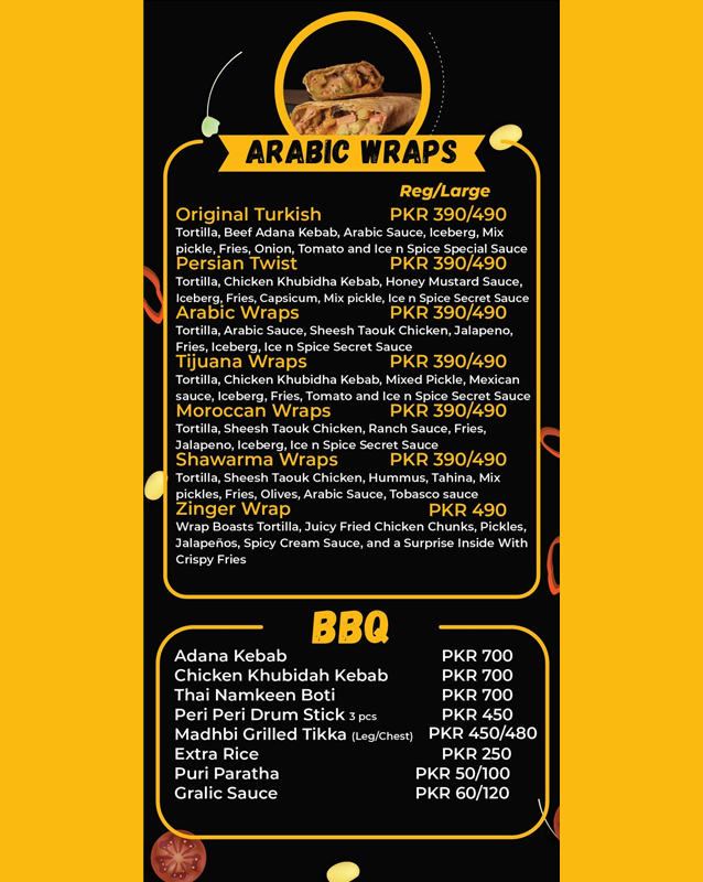 Ice n Spice menu