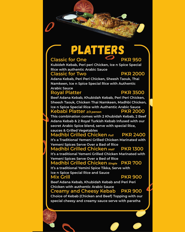 Ice n Spice menu