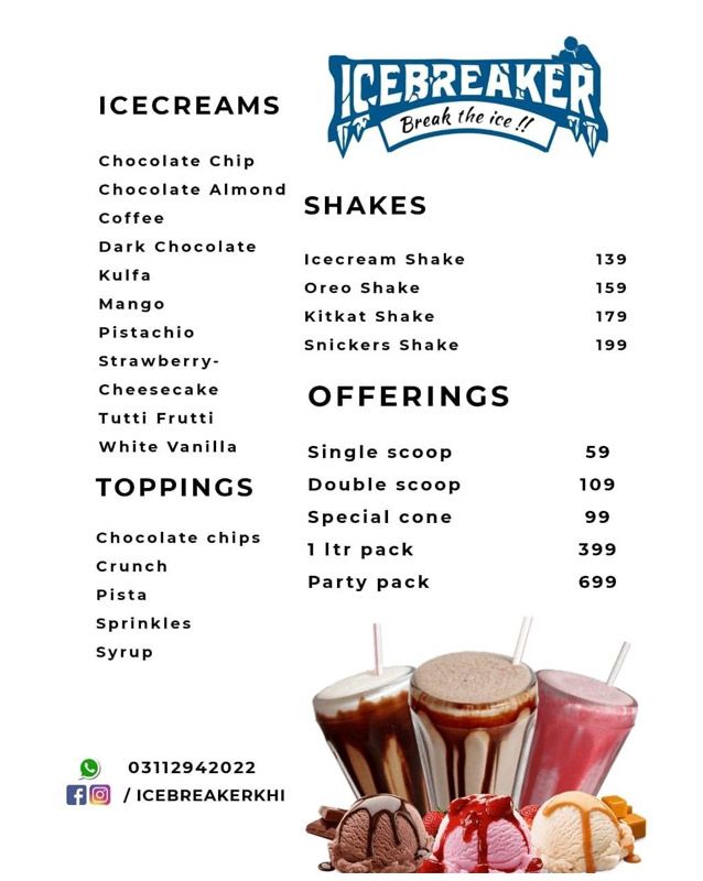 IceBreaker menu