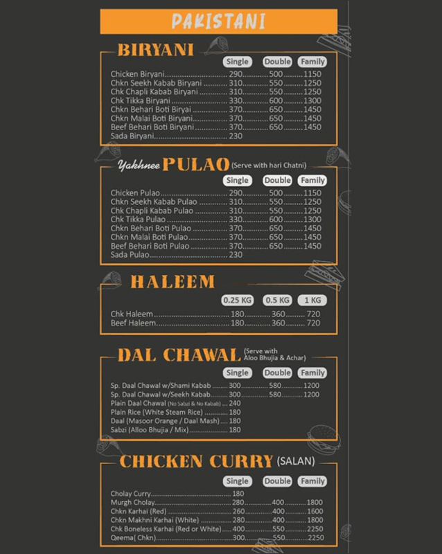 Indian Kitchen menu