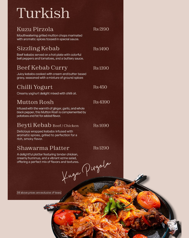 Istanbul Restaurant  menu