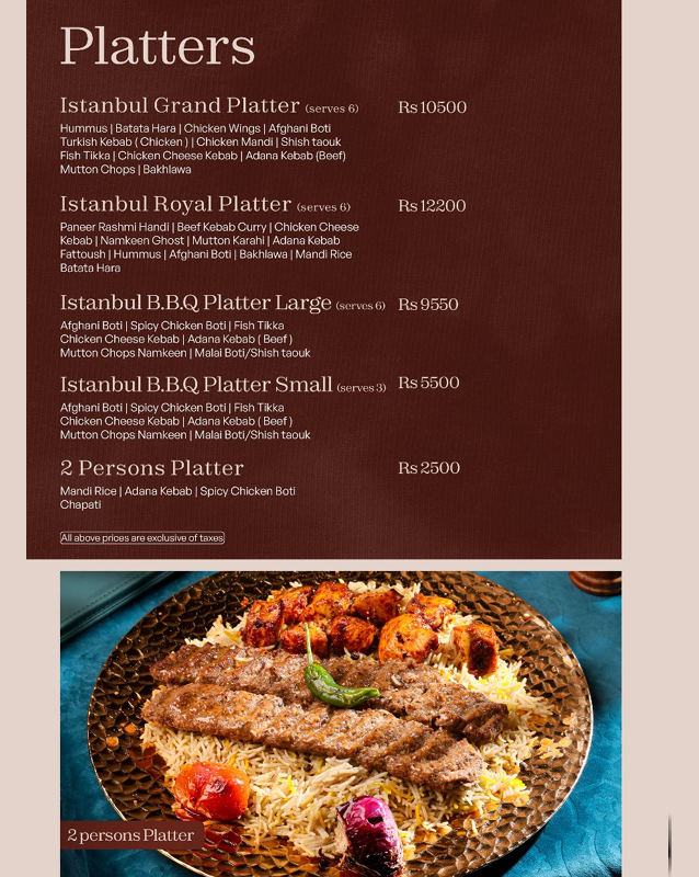 Istanbul Restaurant  menu