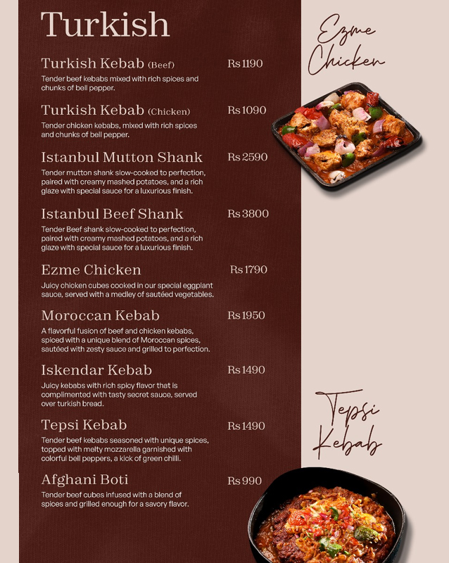 Istanbul Restaurant  menu