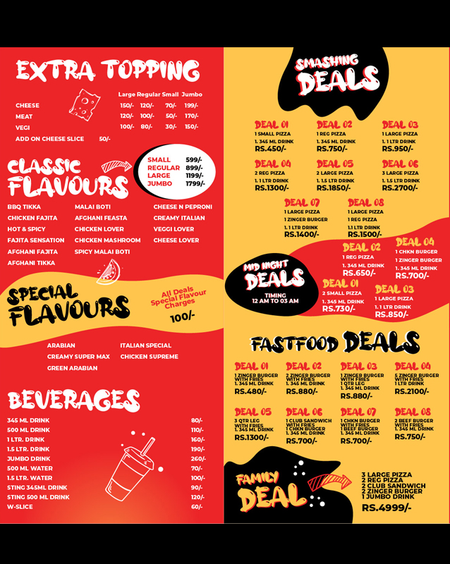 Italian Pizza Cafe menu