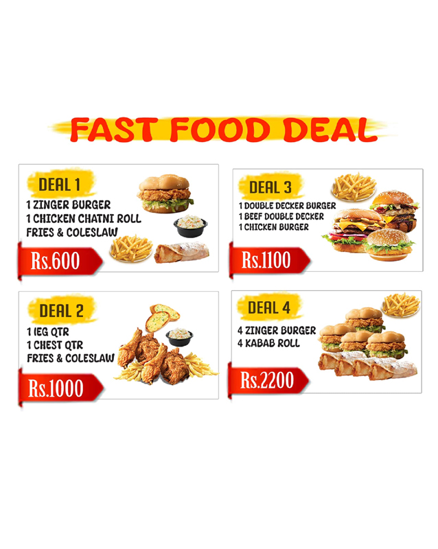 Jan Jee's Broast menu