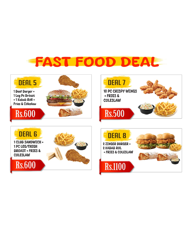 Jan Jee's Broast menu