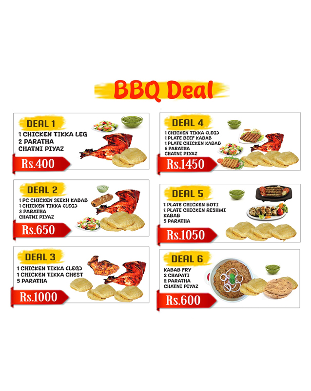 Jan Jee's Broast menu
