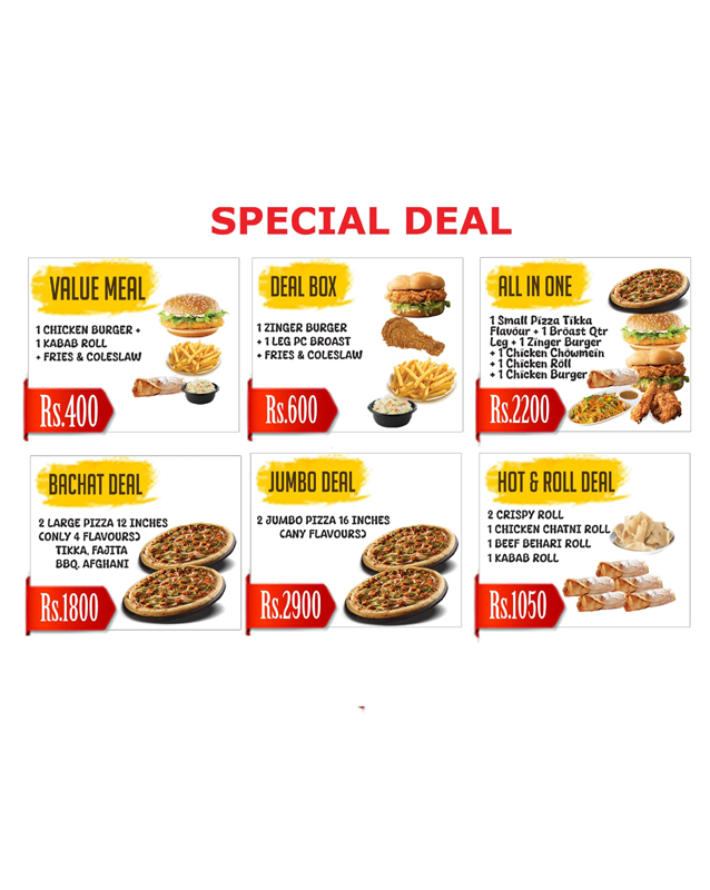 Jan Jee's Broast menu