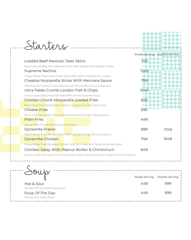 Jashan menu