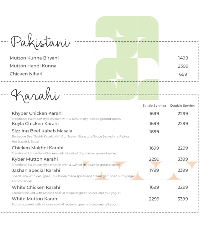 Jashan menu