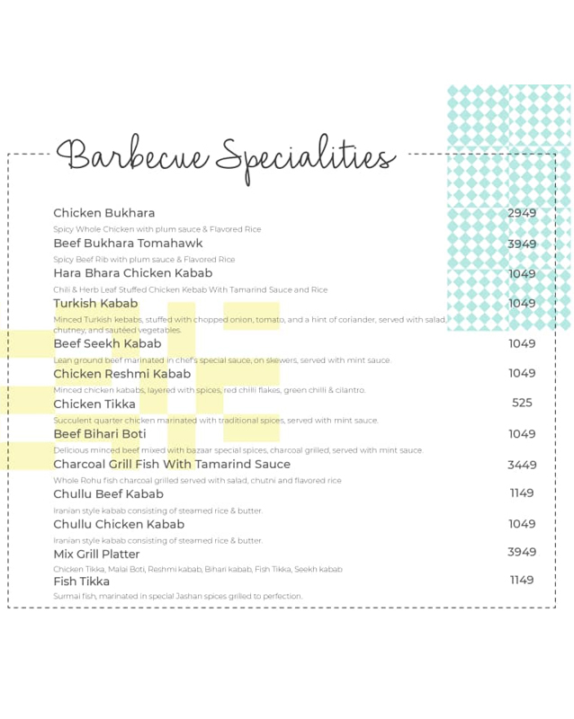 Jashan menu