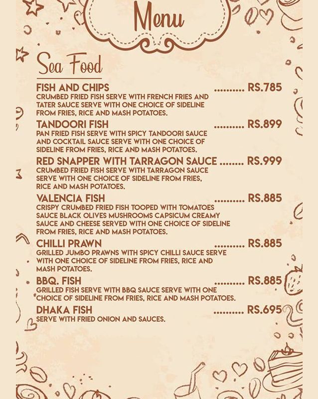 JK Cafe and Restaurant menu
