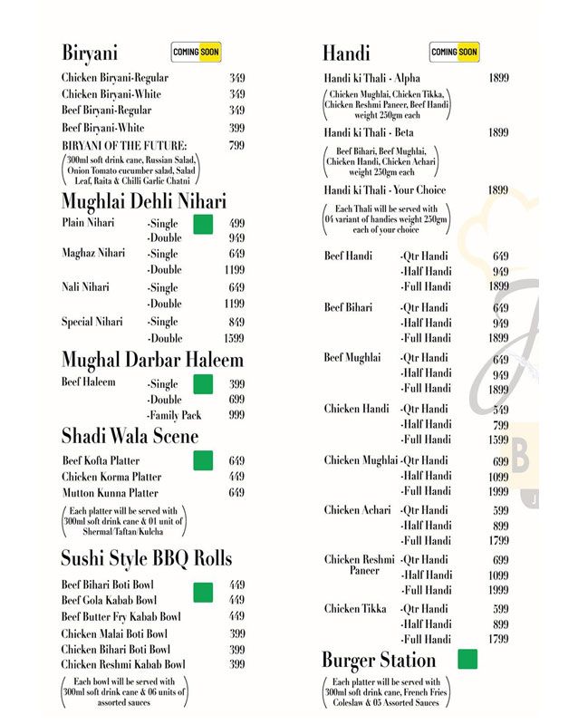 Joy Belly Foods Inc menu